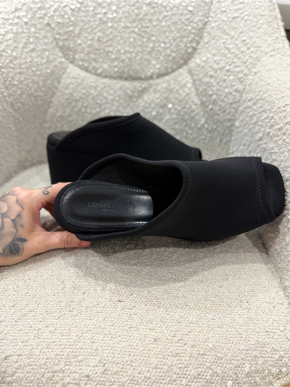 Lafayette 148 New York Black Platform Mules - Picture 3 of 8